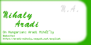 mihaly aradi business card